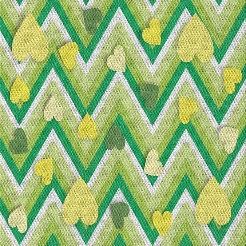 Tapis jaune/vert à motifs Diya, Carré 5 pi