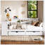 Lit de jour d'angle avec rangement, bureau, port de charge et bibliothèque pour une vie moderne et efficace-129675429