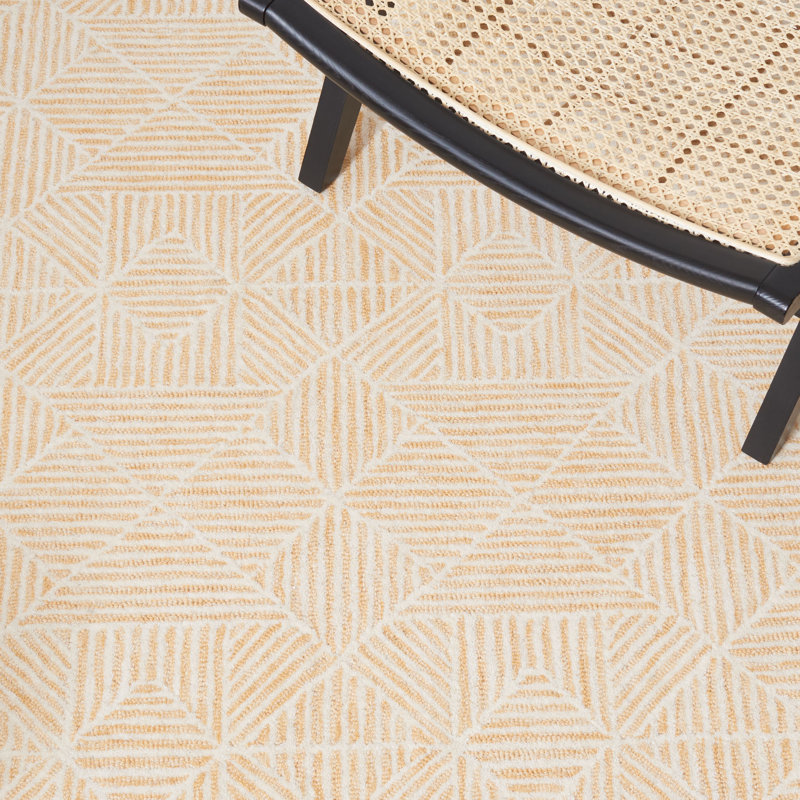 Tapis géométrique en laine touffeté à la main 0,8 po Hoopeston, Rectangle de 10 pi x 14 pi