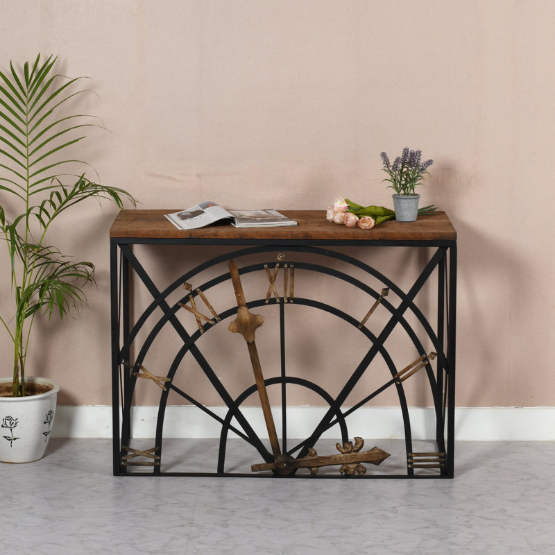 Fanette 100cm Solid Wood Top Console Table