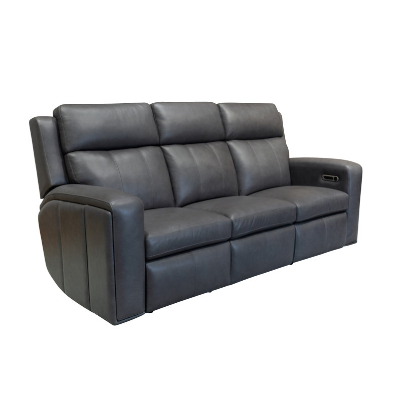 Harrison Power Reclining Sofa With Power Headrests & Lumbar, Gray