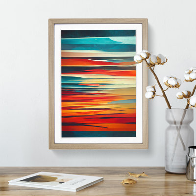 XV1022-4290X Sunset Abstract Art No.5 1 Piece Single Picture Frame Wall Art