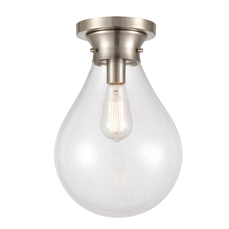 Plafonnier encastré 1 lumière hartell, H 14,75 po x l 9,87 po x P 9,87 po, Nickel satiné, Ampoule non incluse