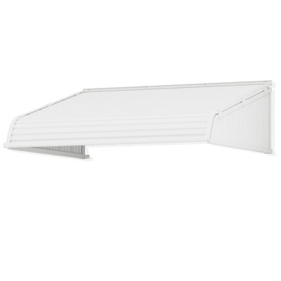 Kozyard Window Awning W66'' x D40'' with 2Sidewings, Aluminum Frame with Impact-Resistant PVC Panels, Shade Angle Set During Installation, Rain, Snow & UV Protection Door Canopy