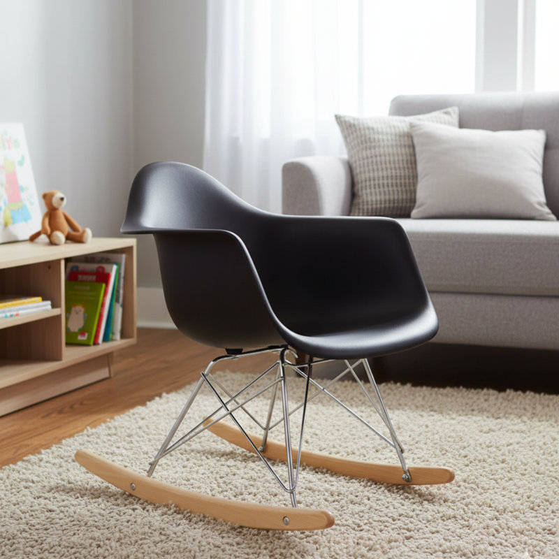 Chaise berçante pour enfants, Noir