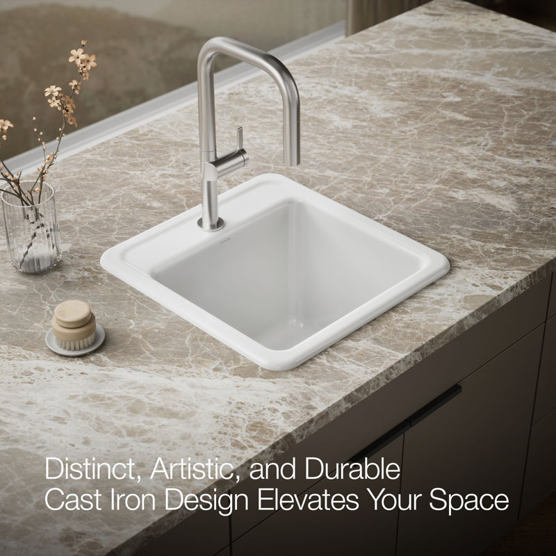 Park Falls 22" L x 21" W Service Sink, 1 hole, White