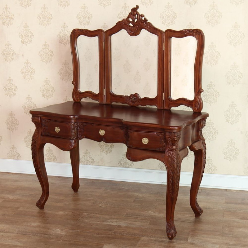 Dressing Table with Mirror, Wax