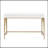 Manresa 2-Drawer Vanity Desk, White High Gloss And Gold Finish