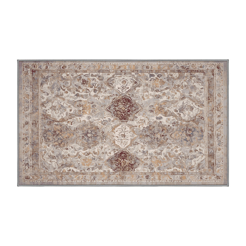 Tapis gris soyeux et moelleux, Rectangle 5 pi x 7 pi