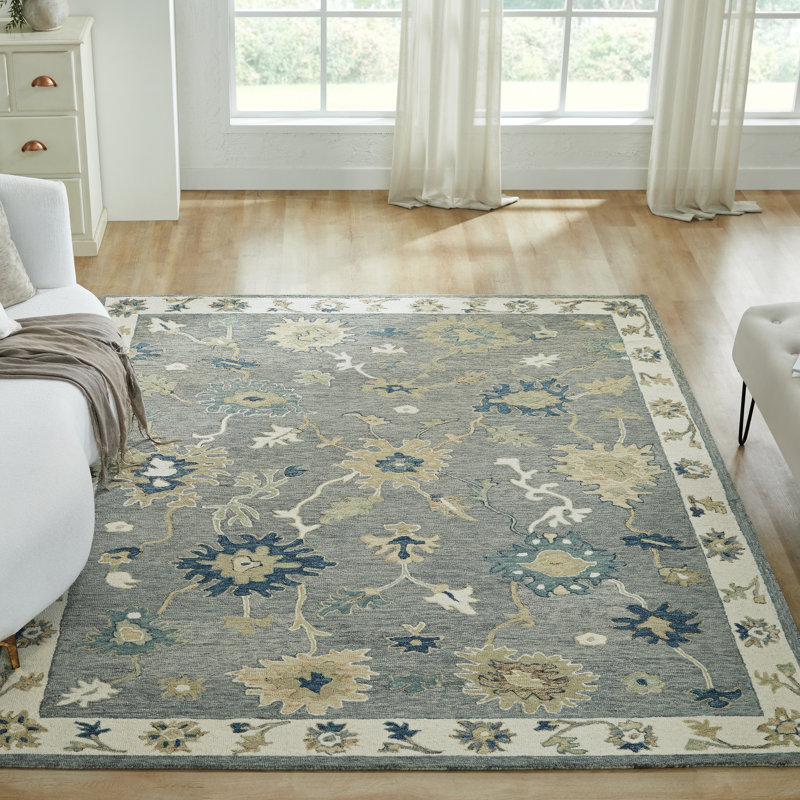Harji Misty Meadow Wool Hand-Tufted Area Rug, Rectangle 8'6" x 11'6"