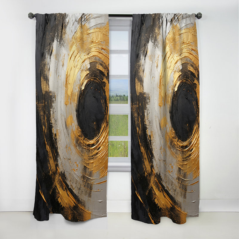 Brayan - Abstract Spirals Curtain - Blackout Abstract Curtain - 1 Panels, 52" W x 95" L