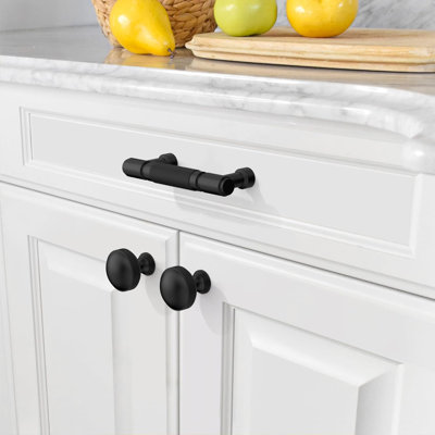 Amerdeco 10 Pack Knurled Cabinet Pulls Drawer Handles For Kitchen Bathroom Cabinets 3 Inch Hole Center Durable Hardware