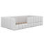 Lit tapissier en laine, structure de lit de jour doux avec garde-corps pour chambre d'enfants adultes-131080969