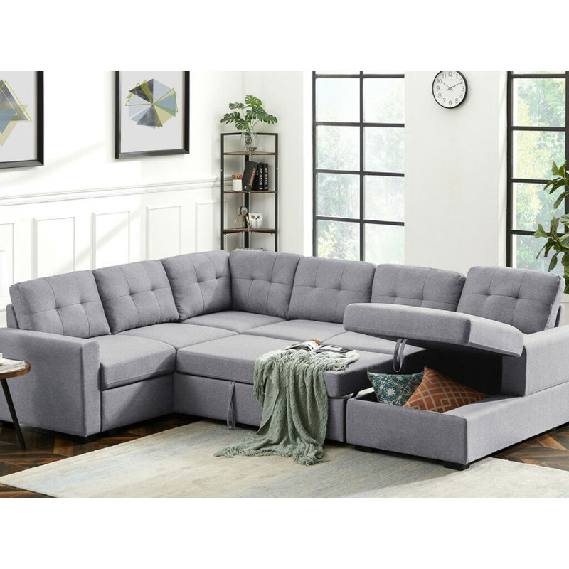 Upholstered L-Shaped Sectional Symmetrical