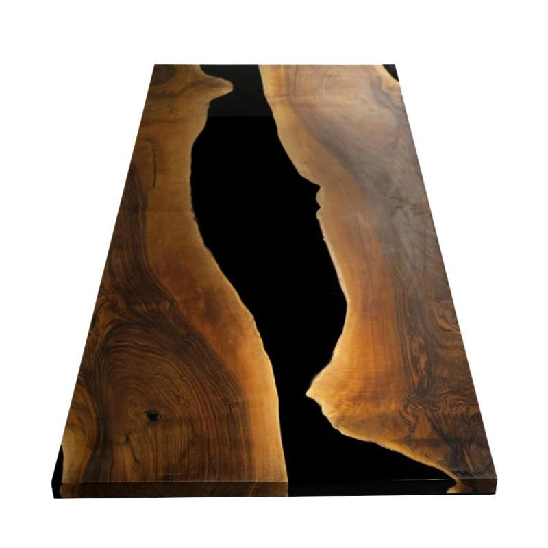 Thyria Walnut Wood Dining Table, 48" W x 96" L 