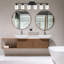 Luminaire de salle de bain moderne à DEL au-dessus d'un miroir, 5 lumières de meuble-lavabo à 5 modes de couleurs, lumière de meuble-lavabo à intensité variable avec verre cristal, (ampoules à DEL intégrées incluses)-1839763167