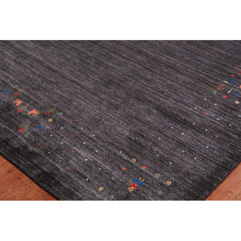 Tapis noir et gris anthracite Gabbeh 9