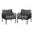  Set of 2 Outdoor Patio Club Chairs with Waterproof Cushions, Deep Seating Furniture for Balcony or Porch, Black Gray-96136111