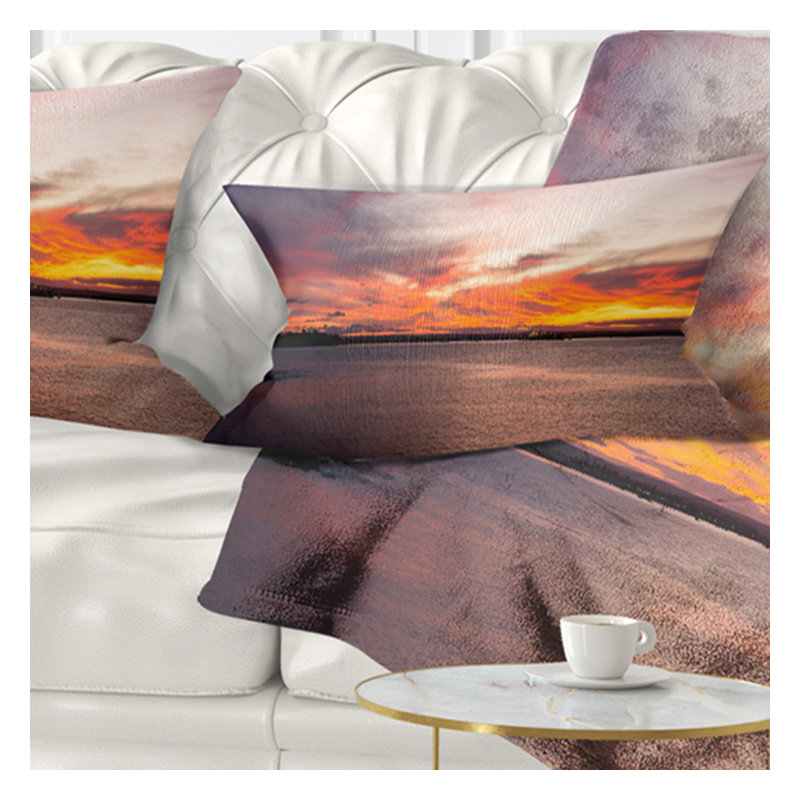 Coussin de mer sky over calme coast, Rectangle 12" x 20"