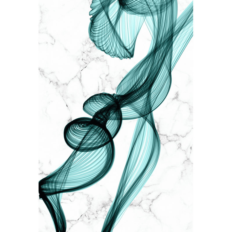 Teal Ribbons II by Irena Orlov - Wrapped Canvas Print, 122cm H x 81cm W