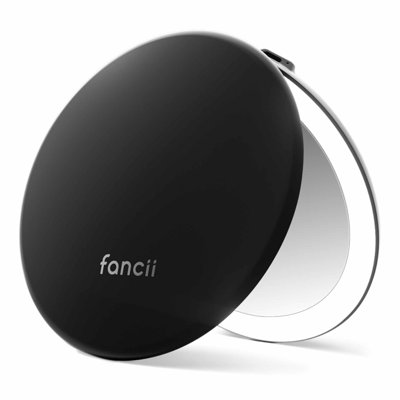  Taylor LED Lighted Compact Makeup Mirror, 5-inch Wide, Rechargeable, 10x/1x Magnifying & 3 Light Settings (Charcoal Chic)
