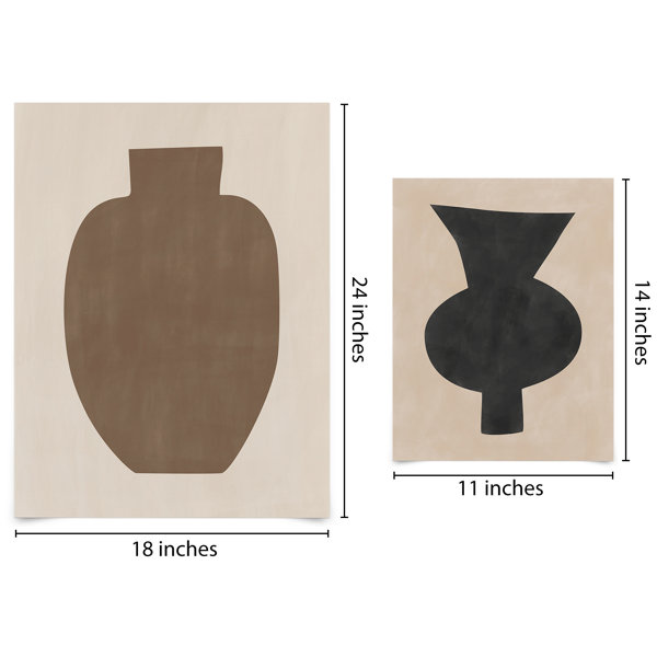 Americanflat Neutral Tones Minimalist Abstract by The Print Republic - 2  Piece Framed Wall Art Set