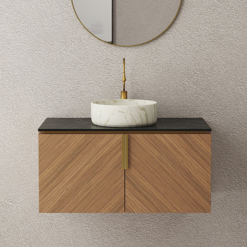 Meuble-lavabo 36 po avec lavabo rond en céramique