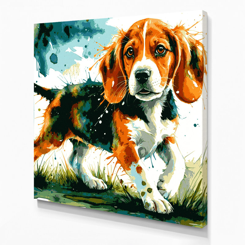 «Dogs Beagle», art mural sur toile, H 16 po x l 16 po