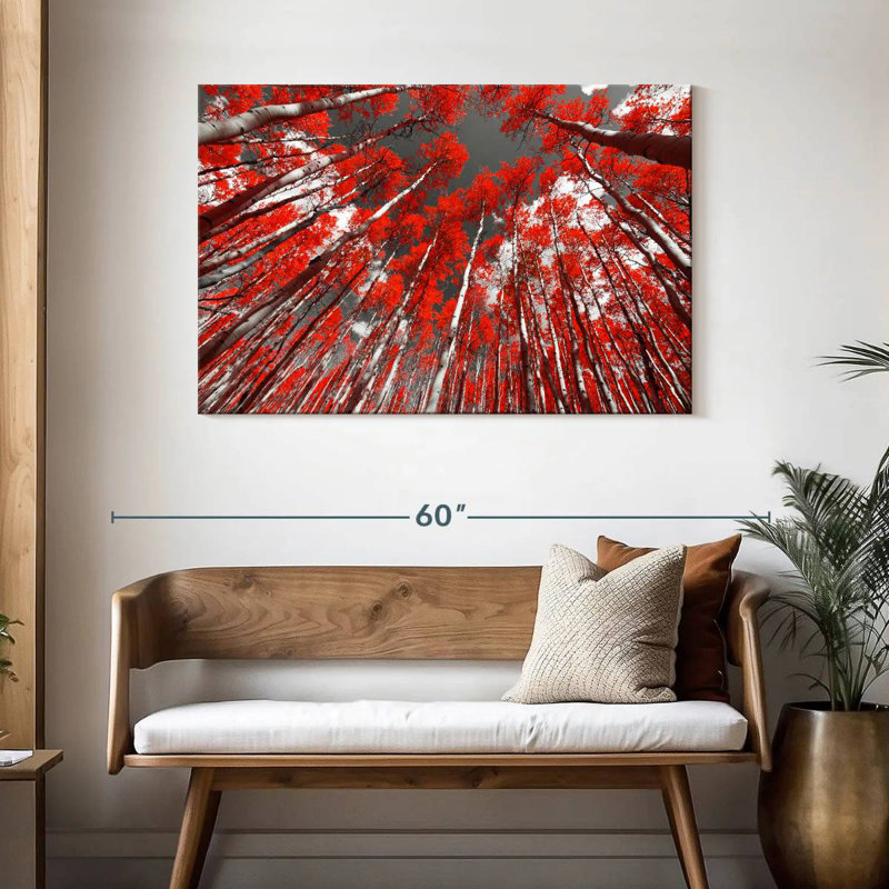 Harnek, arbres de la forêt rouge, H 30 po x l 45 po