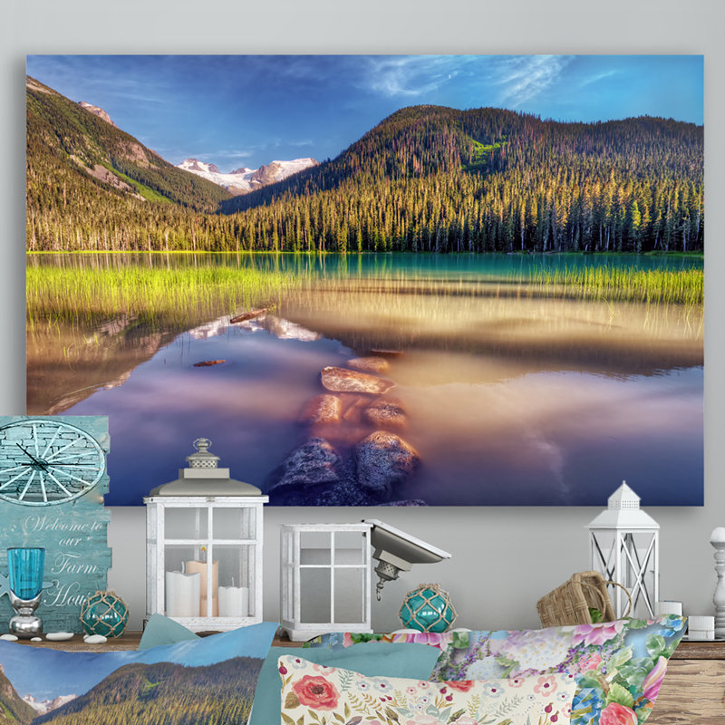 Brilliant Mountain Lake - On, H 12 po x l 20 po x P 1 po, Toile tendue