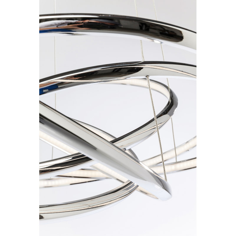 Saturn 4 - Light Geometric LED Chandelier, Grey