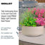 Ribbed Reinforced Stone Bowl Planter, Frostproof Lightweight Outdoor Plant Pot, Bonsai Pot, Garden Planter with Drainage Holes, Shallow Planter-39265644-39265647