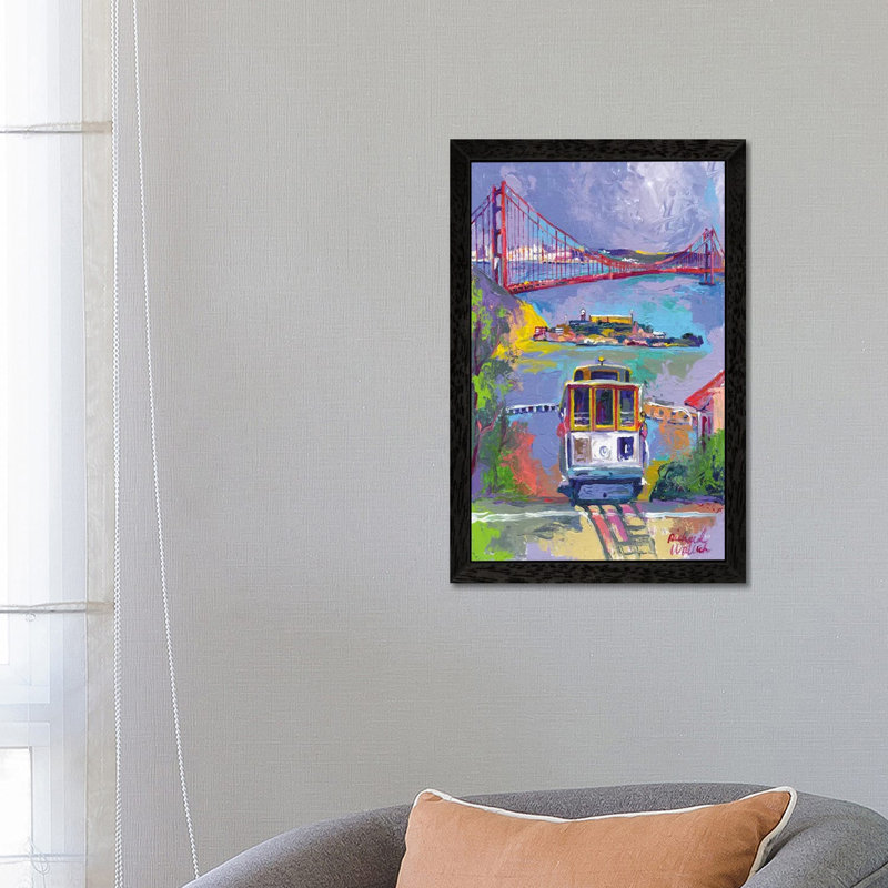 San Francisco by Richard Wallich - Painting on Canvas, 152.5 cm H x 101.5 cm W, Black Framed