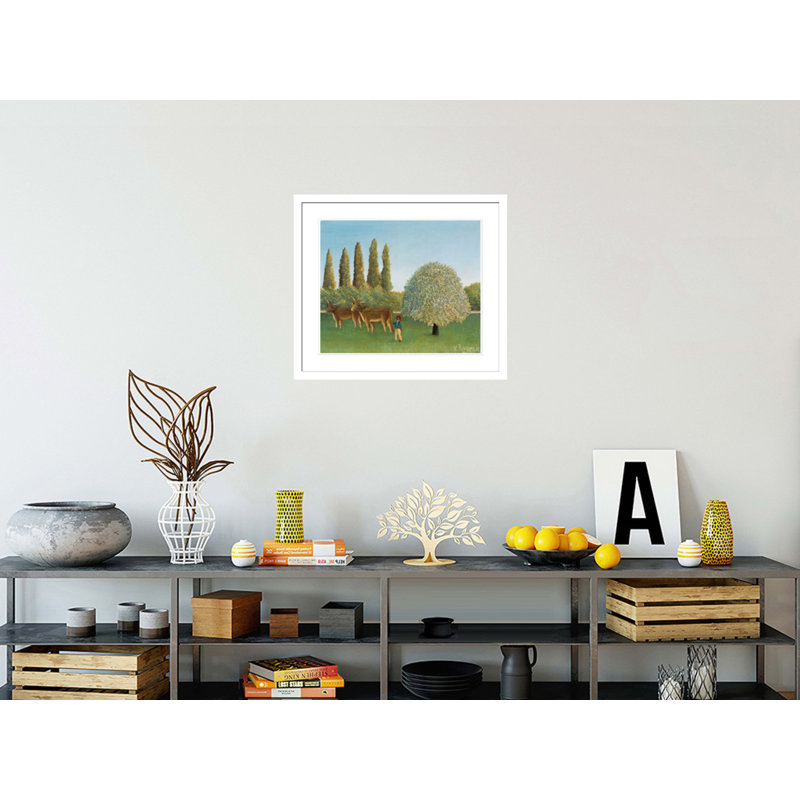«Meadowland» par Henri Rousseau, impression giclée sur cadre, H 23,5 po x l 27,06 po