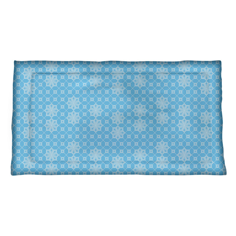 Taie décorative en treillis Katelyn Elizabeth, Simple standard, Microfibre, Bleu sarcelle