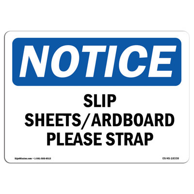 Slip Sheets Cardboard Please Strap Sign