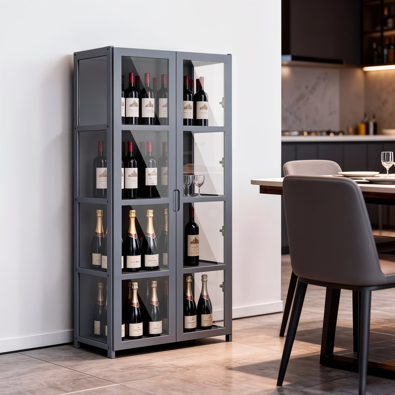 Vitrine à 4 niveaux avec porte en acrylique, bibliothèque de rangement Curio Cabinet