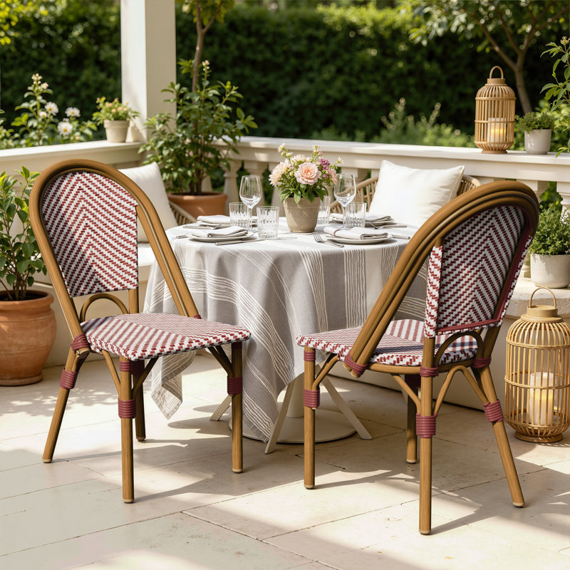 Chaise d'appoint Kasie, Rouge / Brun