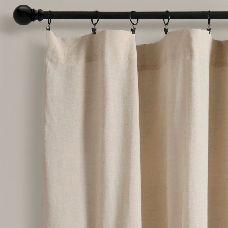 Panneau de rideau simple semi-transparent en lin Lush Decor, Lin