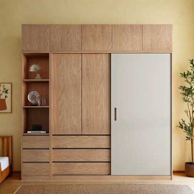 Garde-robe simple couleur noyer