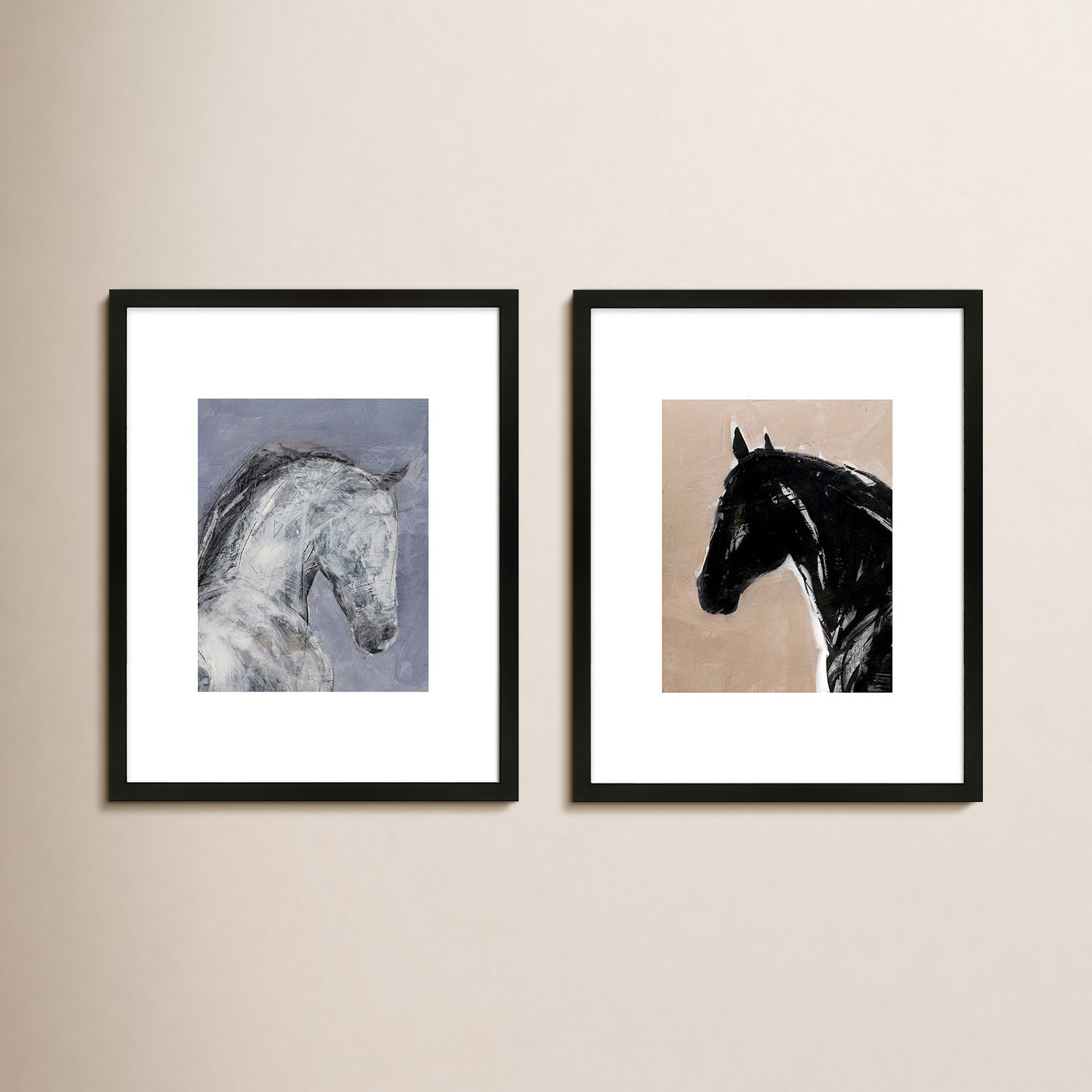 Spirit and Essence 2-Piece Print Set, 25" H x 40" W, Black Framed Paper
