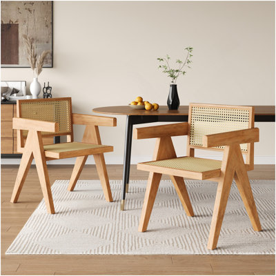 Chandigarh Arm Dining Chair(Set Of 2),Natural