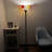 Tonsey Tiffany Torch Floor Lamp Red/Yellow Stained Glass Rose Flowers 12"W*12"D*66"H