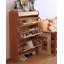 Armoire à chaussures à porte battante en bois massif de style nordique en rotin