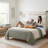 Modern Adjustable Wall-Mounted Upholstered Headboard, King, Cream Linen-1626855945-1626855946