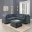 1 repose-pieds en tissu de chenille gris