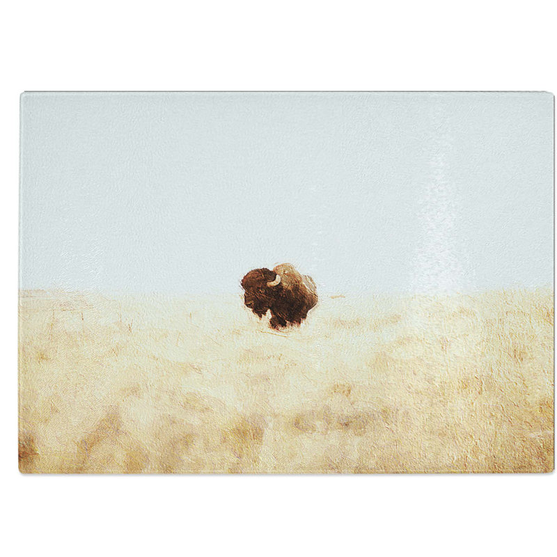 Tempered Glass Bison Gaze Chopping Board, 28.5 cm W x 20 cm L