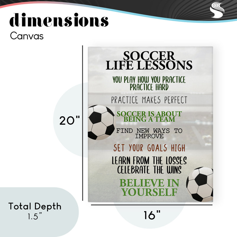 «Soccer Life Lessons», conception de Kim Allen, H 20 po x l 16 po
