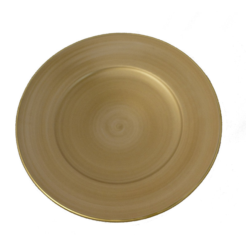 Porcelain China Charger, Brushed Gold