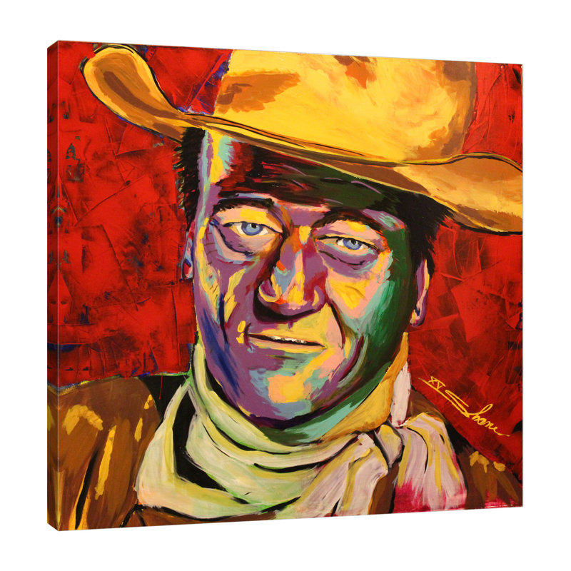 «John Wayne» par Shane Miller - impression sur toile tendue, H 24 po x l 24 po x P 1,5 po